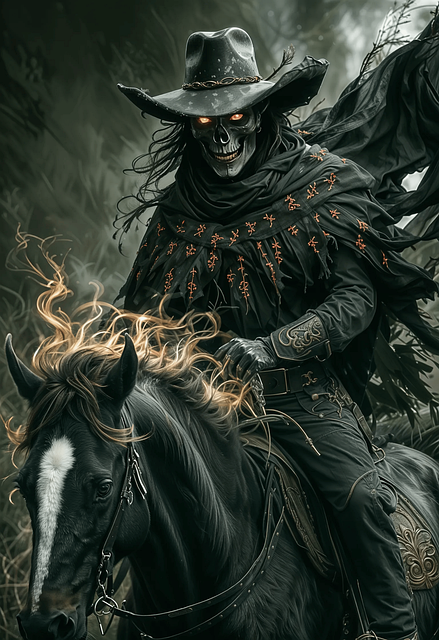 Free ai generated horseman horse illustration