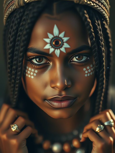 Free ai generated woman traditional illustration