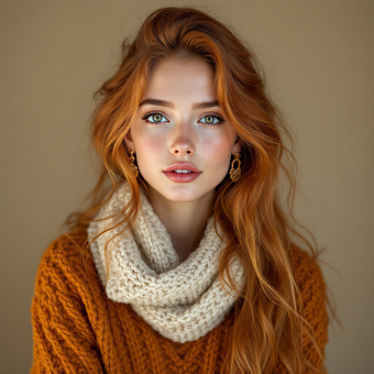 Ai Generado, Mujer, Pelirrojo, Otoño