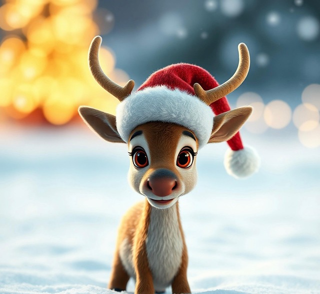 Free ai generated reindeer christmas illustration