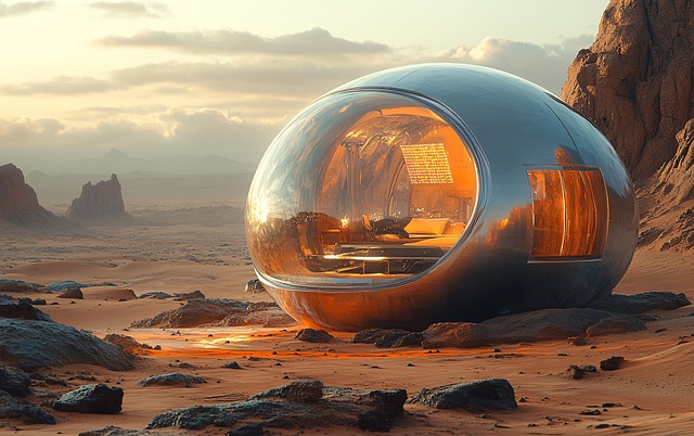 Free ai generated capsule building illustration
