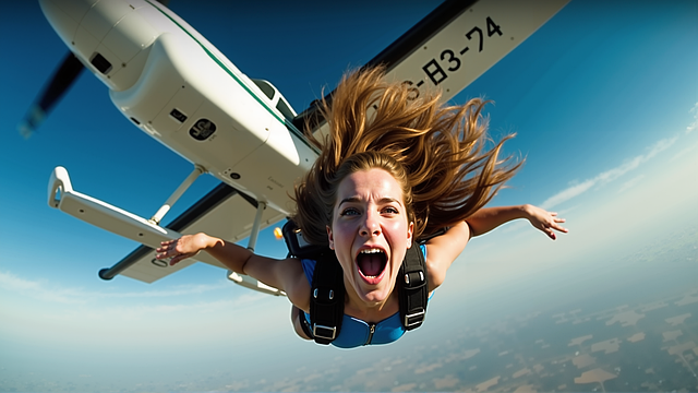Free ai generated woman parachute illustration