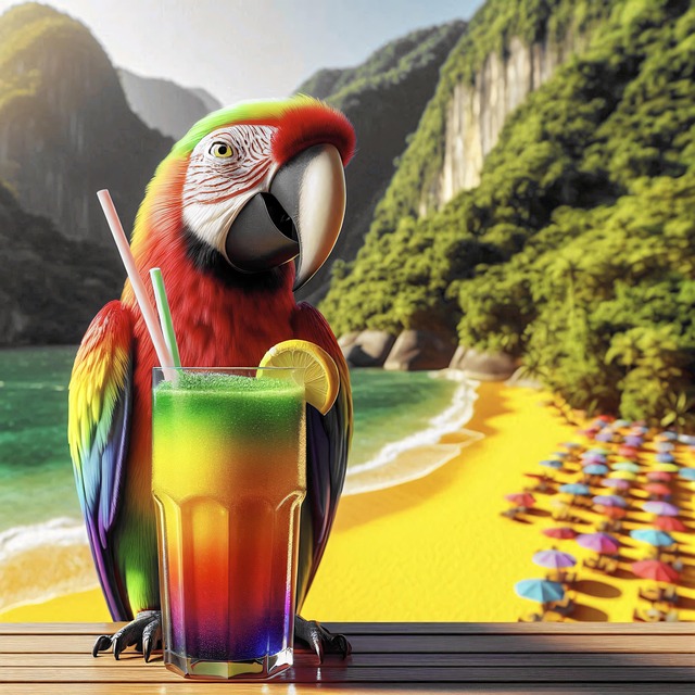 Free ai generated parrot drink illustration