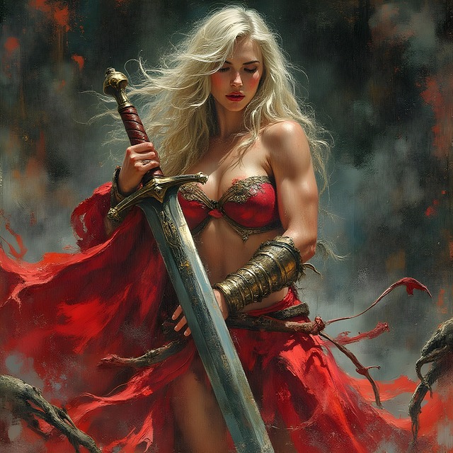 Free ai generated woman warrior illustration