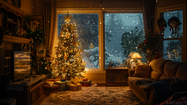 Free ai generated christmas christmas tree illustration