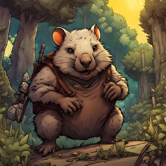 Free ai generated wombat animal illustration