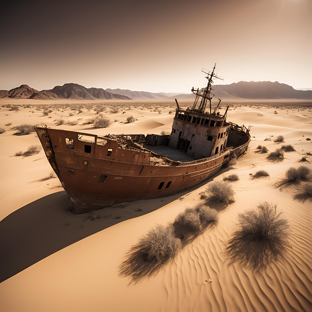Free ai generated nature shipwreck illustration