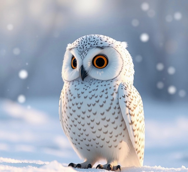 Ai Genereret, Schneeeule, Ugle, Fugl