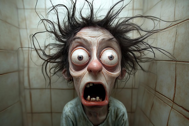 Free man shocked scared illustration
