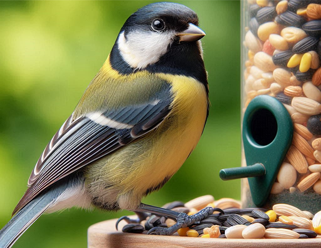 Free ai generated great tit bird illustration