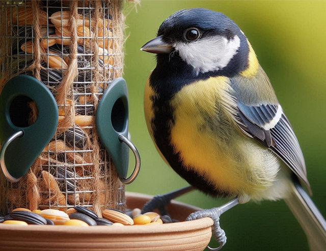 Free ai generated great tit bird illustration