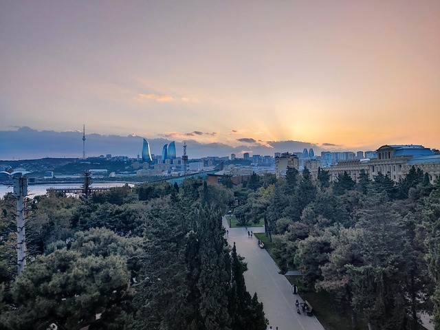 Bulevard, Baku, Apus De Soare, Litoral