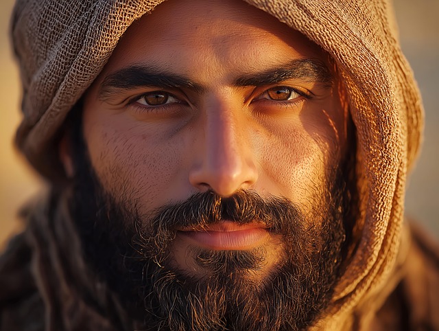 Free ai generated middle eastern man traditional headscarf illustration