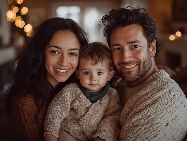 Free ai generated happy family family portrait illustration