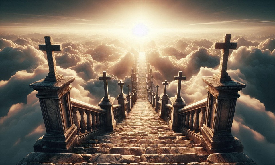 Download Heaven, Stairway, Cross. Royalty-Free Stock Illustration