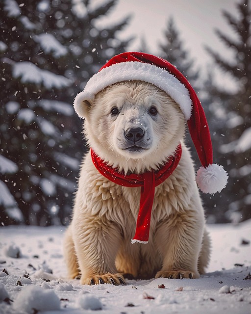 Download free HD stock image of Christmas Bear Free christmas bear winter illustration