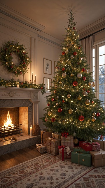 Free christmas tree festive decor holiday warmth illustration