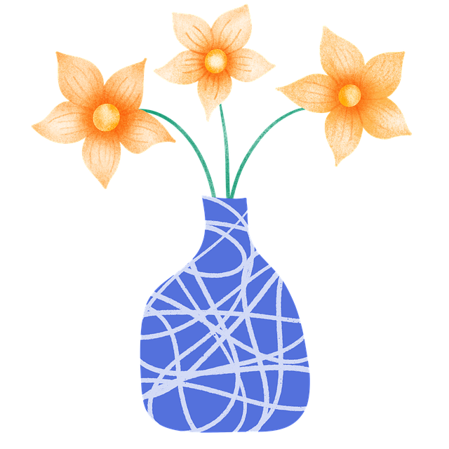 Free flowers vase yellow illustration