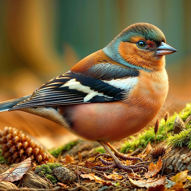 Free chaffinch songbird fall illustration