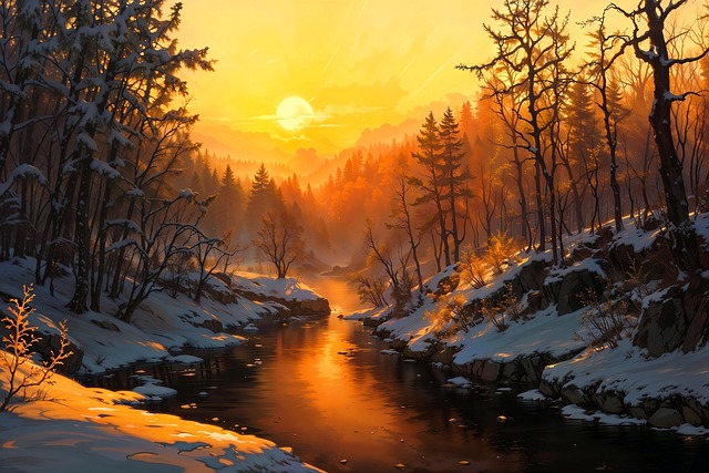 Free forest fall winter illustration