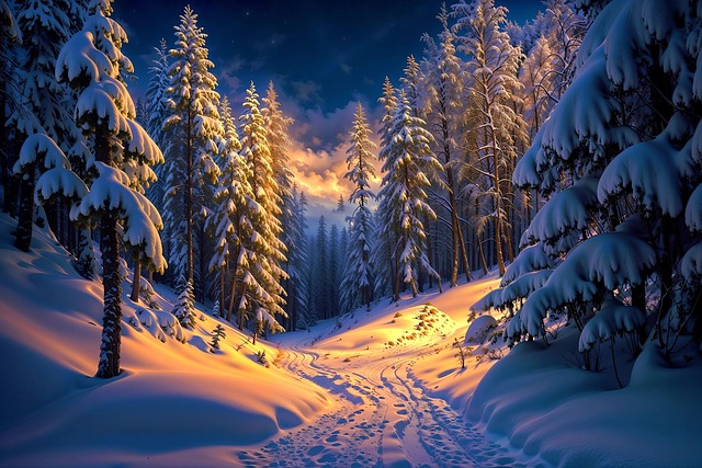Free winter snow winter forest illustration
