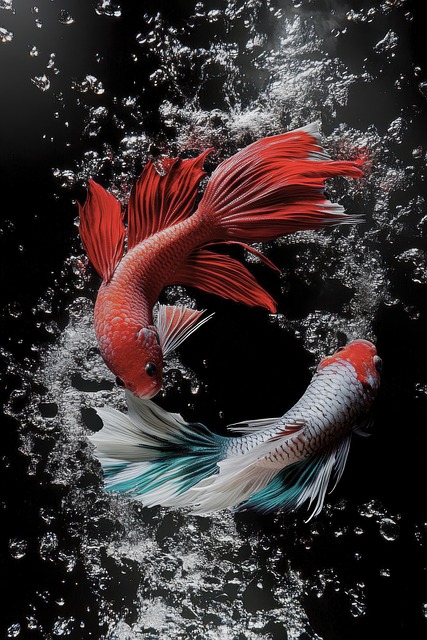 Free betta fish vibrant colors red fish illustration