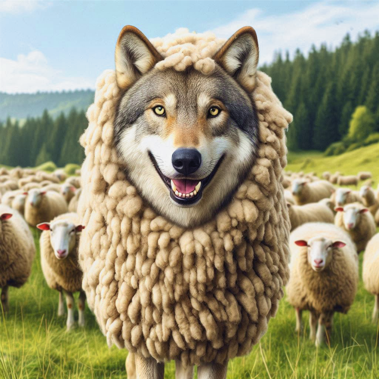 Download free HD stock image of Sheep Wolf Free sheep wolf predator illustration