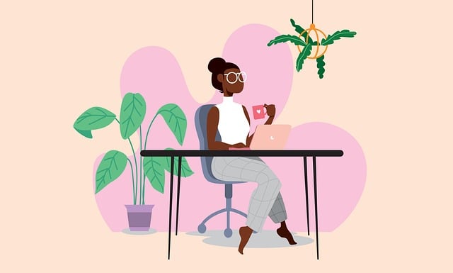 Free woman office working vector