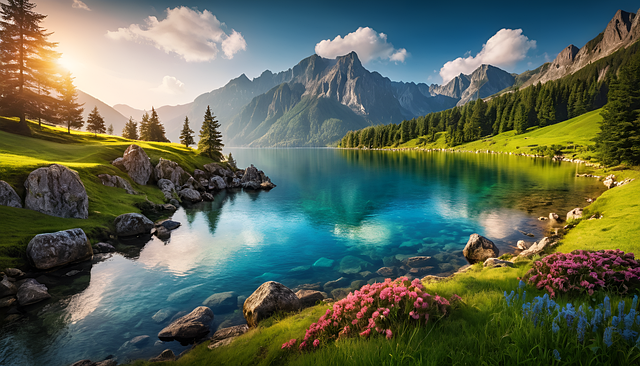 Free Lake Nature illustration and picture