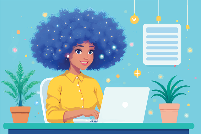 Free ai generated woman laptop vector