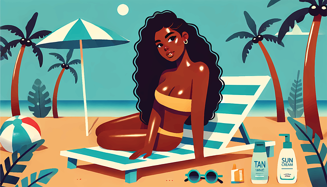 Free ai generated woman sunbath vector