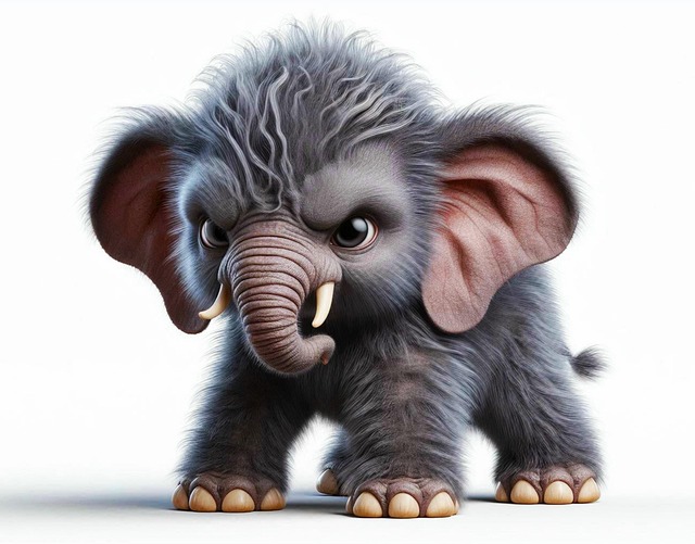 Free ai generated elephants angry illustration