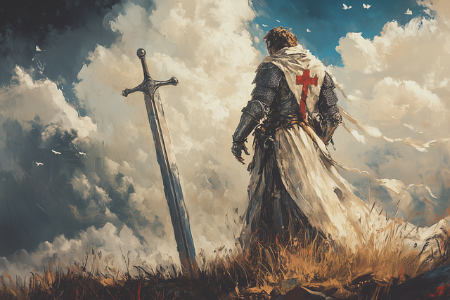 Free ai generated knight warrior illustration