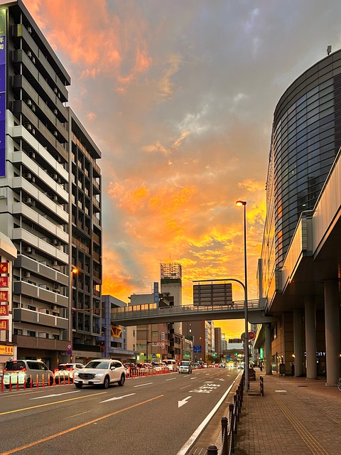 Japan, Night View, Fukuoka, Centrum