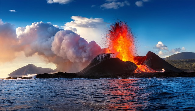 Free ai generated volcano crater illustration