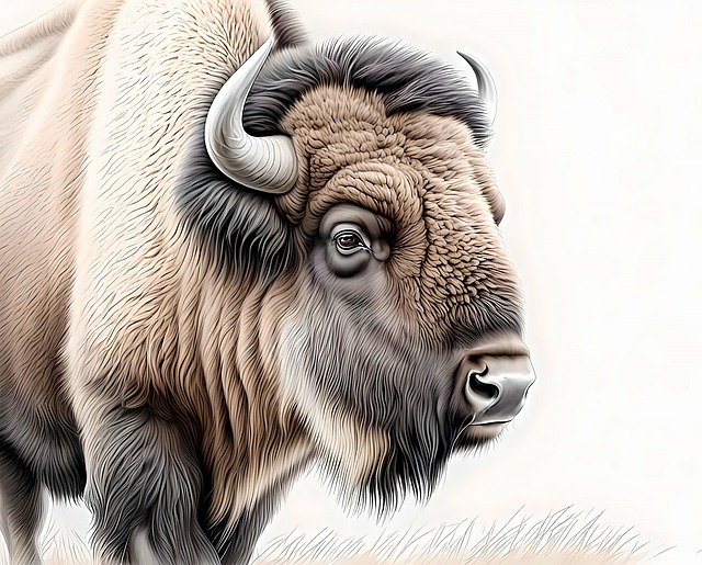 Ai Genereret, Bison, Klogt, Natur, Dyr