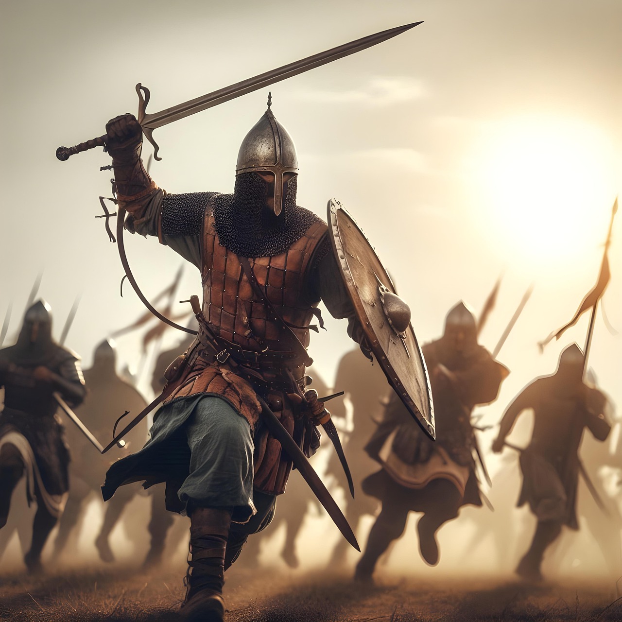 Download Ai Generated Battle Warriors Royalty Free Stock