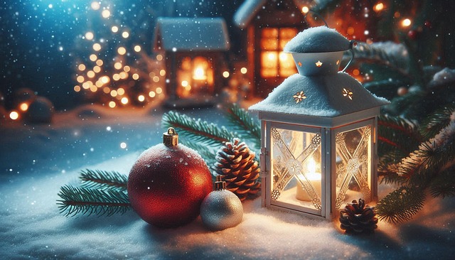 Ai Generado, Navidad, Linterna, Invierno