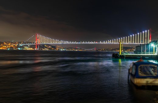 Istanbul, Bosporus, Nacht, Brug