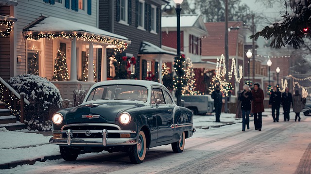 Free ai generated christmas car illustration
