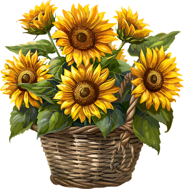 Sonnenblume, Blume, Eimer, Design, Natur
