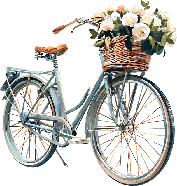 Fahrrad, Blume, Design, Zeichnung