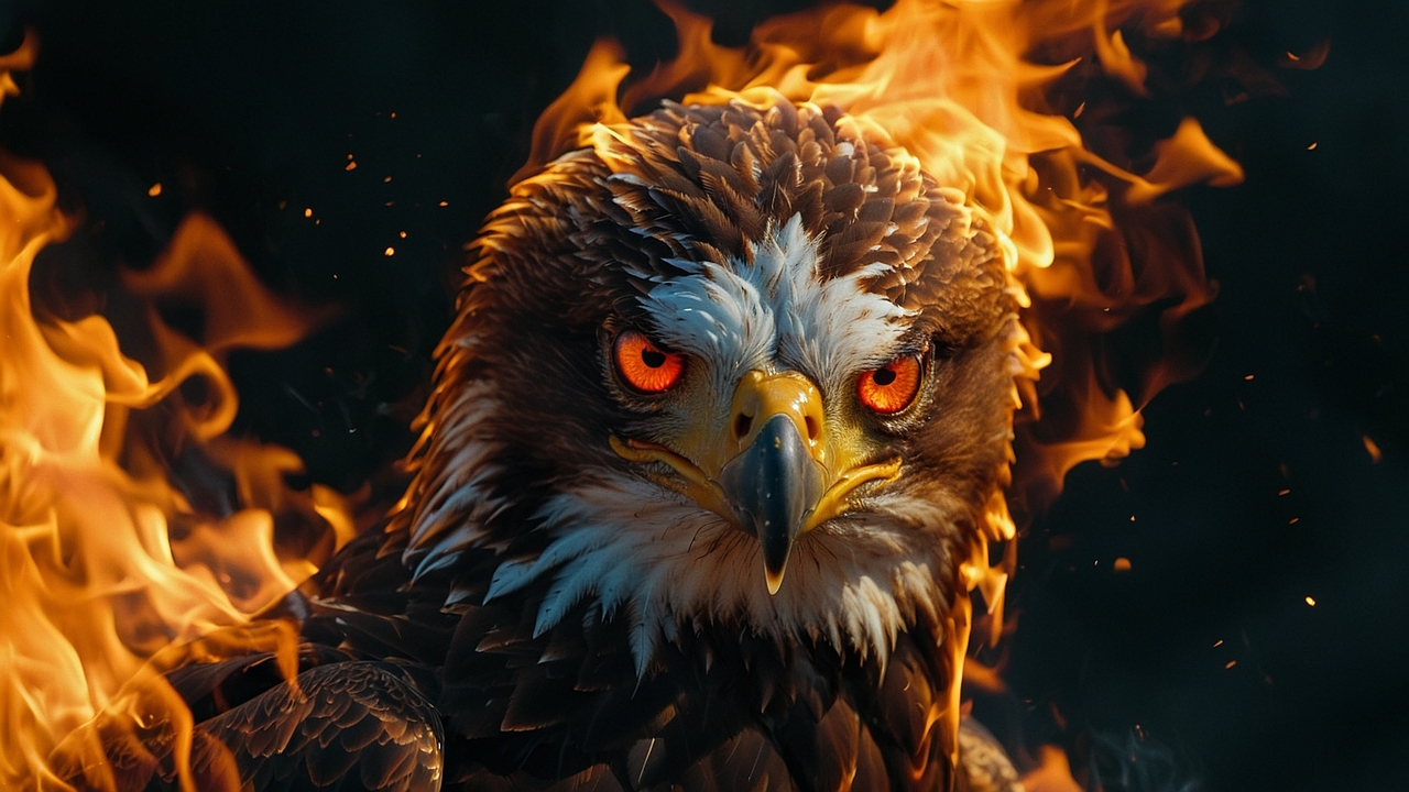 Download free HD stock image of Ai Generated Eagle Free ai generated eagle fire illustration