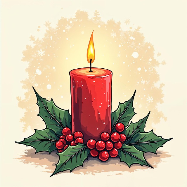 Download free HD stock image of Ai Generated Candle Free ai generated candle berries illustration