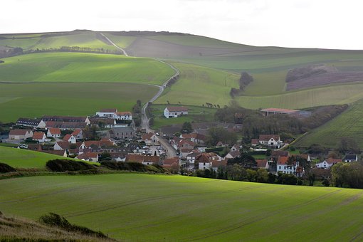 Landschaft, Gras, Natur, Dorf, Häuser
