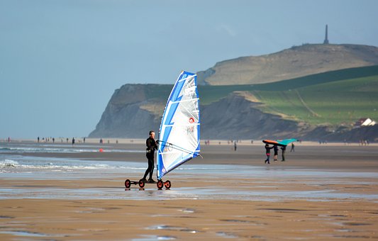 Sport, Strand, Meer, Felsen, Wind, Sand