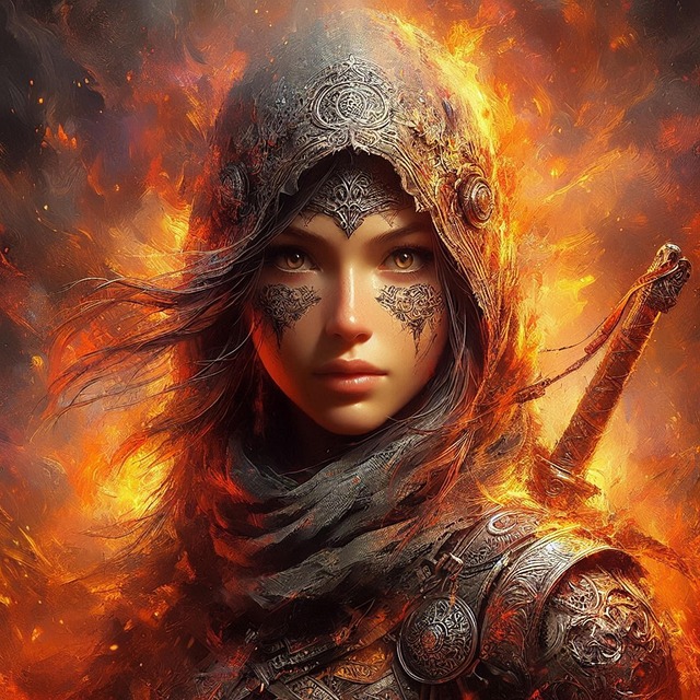 Free ai generated woman warrior illustration