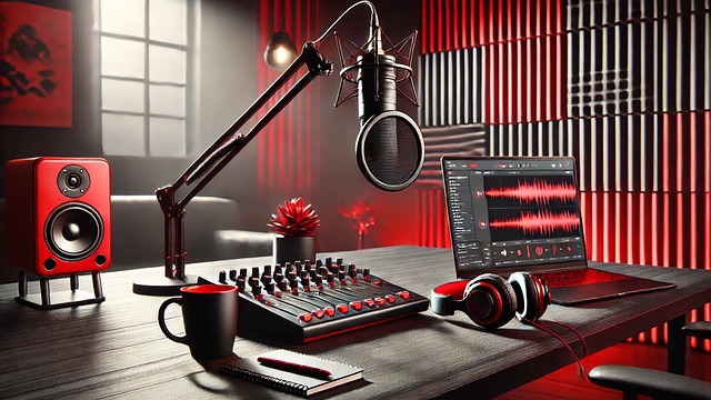 Free podcast microphone audio illustration
