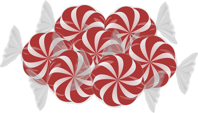 Free swirl candy red and white christmas candy vector