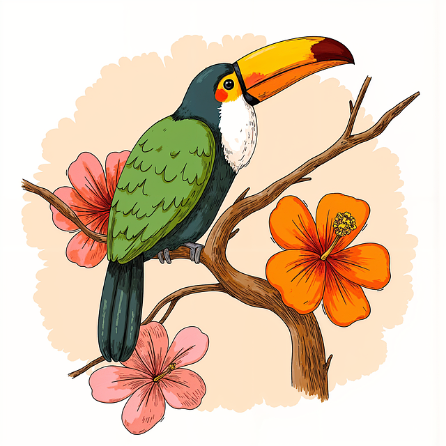 Free ai generated bird toucan illustration